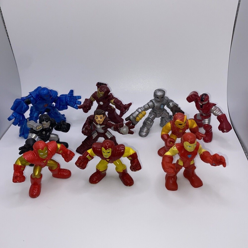 Playskool Super Hero Squad Iron Man Mark V Lot Stark War Machine Monger Dynamo